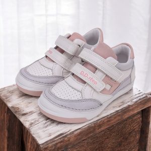 D.D.Step pantofi din piele cu supinatie fete, White.