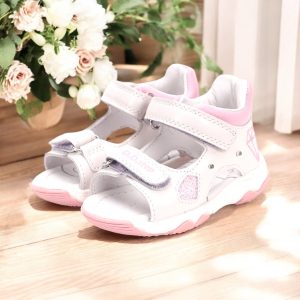 D.D.Step sandale din piele pentru fete, Led.