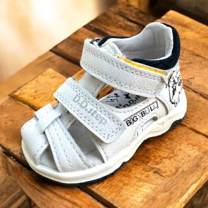 D.D.Step sandale din piele cu talonet pentru baieti, White.