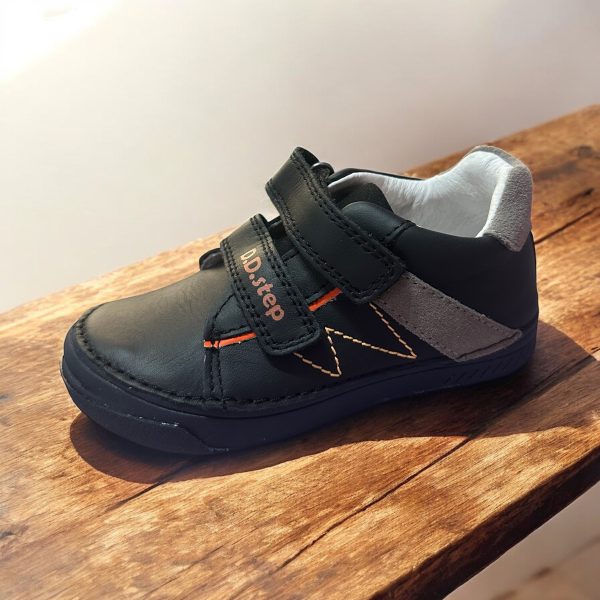 D.D.Step pantofi sport din piele pentru baieti, Black.