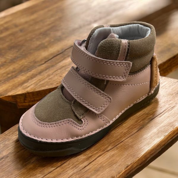 D.D.Step ghete din piele pentru fete, Baby Pink.