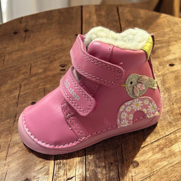 D.D.Step ghete îmblănite pentru fete , Barefoot Pink.