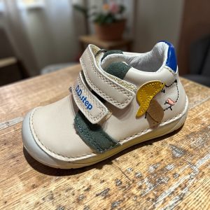 D.D.Step pantofi din piele pentru baieti, Barefoot Cream.