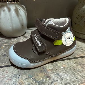D.D.Step pantofi din piele pentru baieti, Marine Grey.