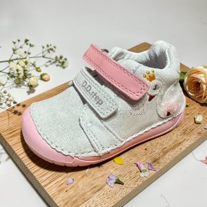 D.D.Step pantofi din piele pentru fete, Barefoot Silver.