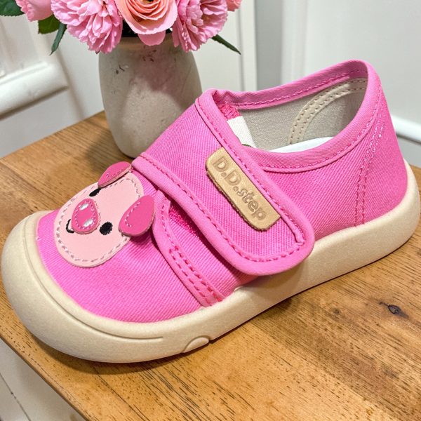 D.D.Step pantofi din panza, fete hot pink.