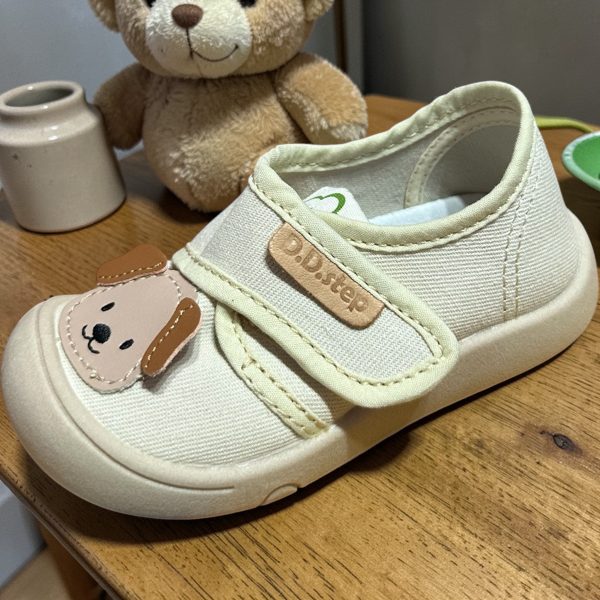 D.D.Step pantofi din panza,  baieti Cream.