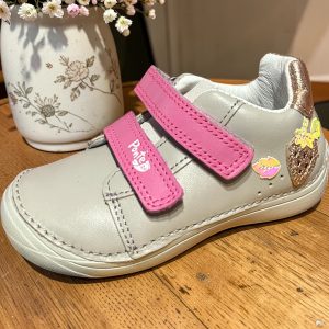 Ponte pantofi din piele cu supinatie, fete Dove Grey.