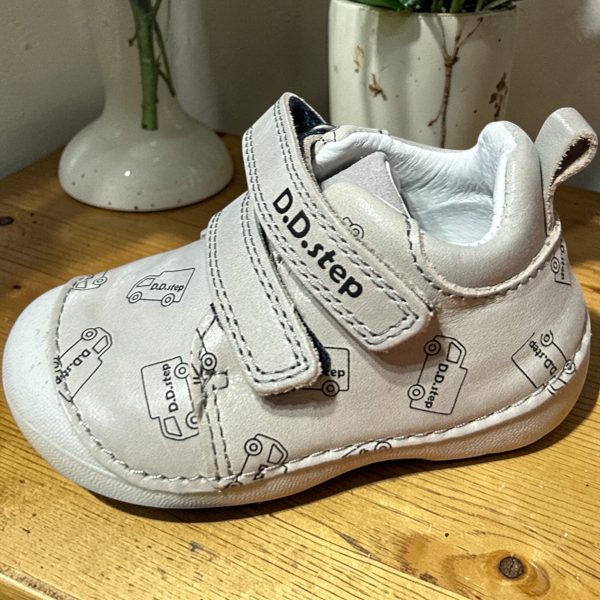 D.D.Step pantofi din piele pentru baieti, Dove Grey.