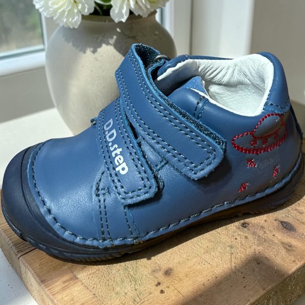 D.D.Step pantofi din piele pentru baieti, Royal Blue.