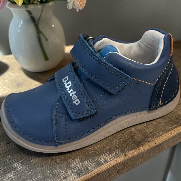 D.D.Step pantofi din piele pentru baieti, Royal Blue.