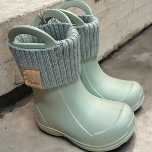 Cizme de cauciuc pentru baieti, Water Lily Green.