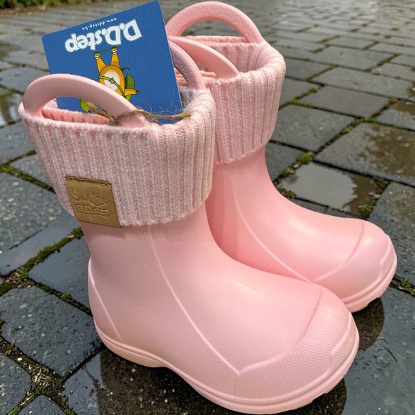 Cizme de cauciuc pentru fete, Baby Pink.
