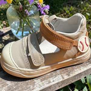 D.D.Step sandale din piele pentru baieti Dove Grey.