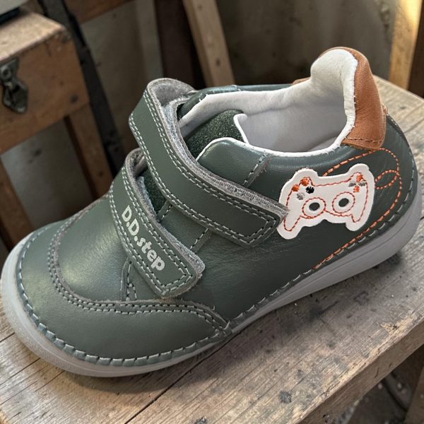 D.D.Step pantofi din piele pentru baieti, Barefoot Moss Green.
