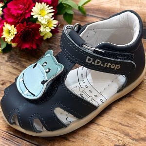 D.D.Step sandale din piele pentru baieti, Royal Blue.