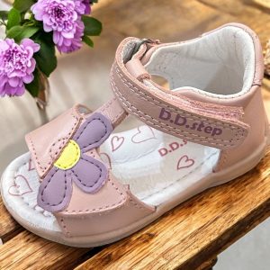 D.D.Step sandale din piele pentru fete, Baby Pink💕