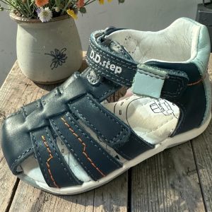 D.D.Step sandale din piele pentru baieti, Royal Blue.