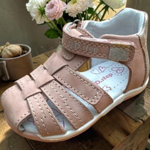 D.D.Step sandale din piele pentru fete, Rose Gold.