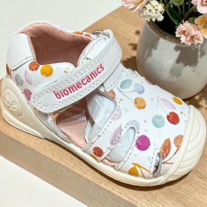 Biomecanics sandale din piele pentru fete, white.