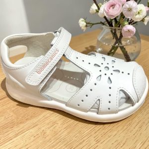 Biomecanics sandale din piele pentru fete, white.