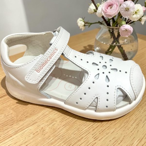Biomecanics sandale din piele pentru fete, white.