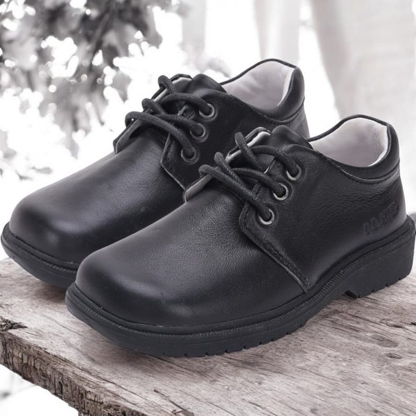 D.D.Step pantofi din piele pentru baieti, black.