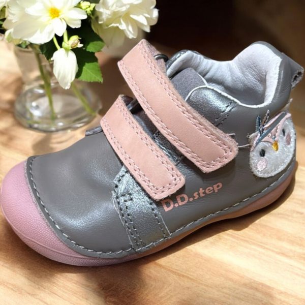 Photoroom_20260828_193937 D.D.Step pantofi din piele pentru fete, grey.