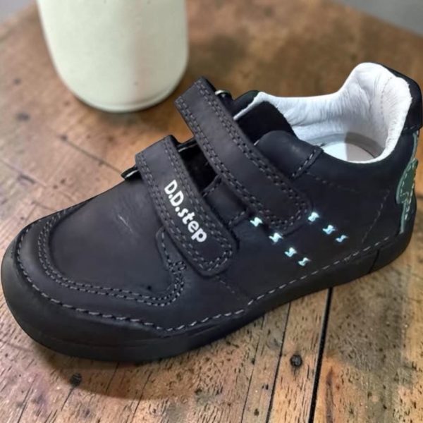 D.D.Step pantofi din piele cu led pentru băieți.